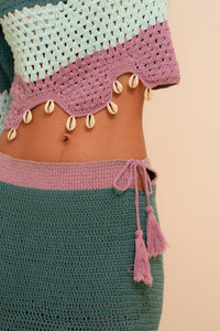 Samudram Colorblock Crochet Maxi Skirt